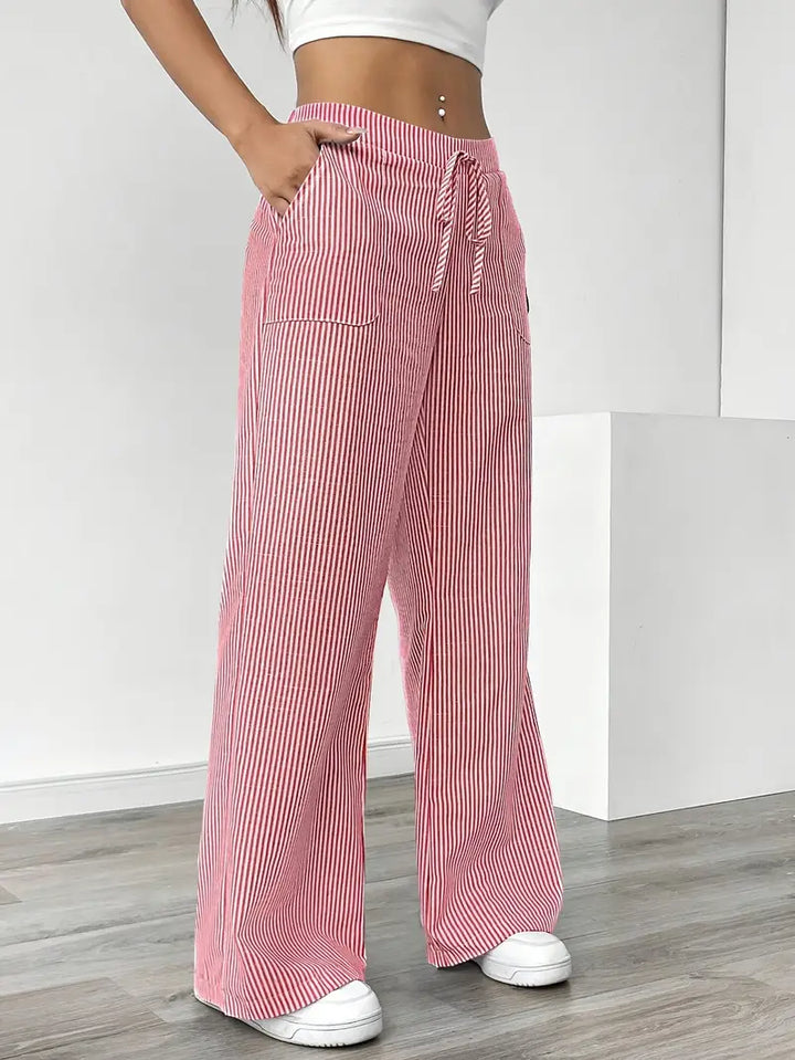 Alina - Pantalón Elegante A Rayas Con Bolsillos