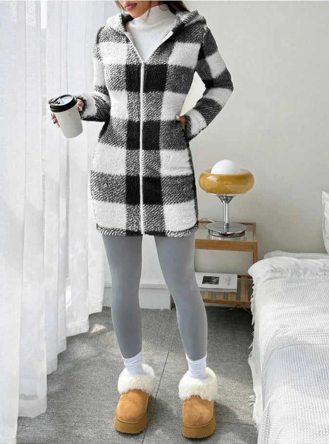 Tissaia - Chaqueta Con Capucha y Cremallera Elegante