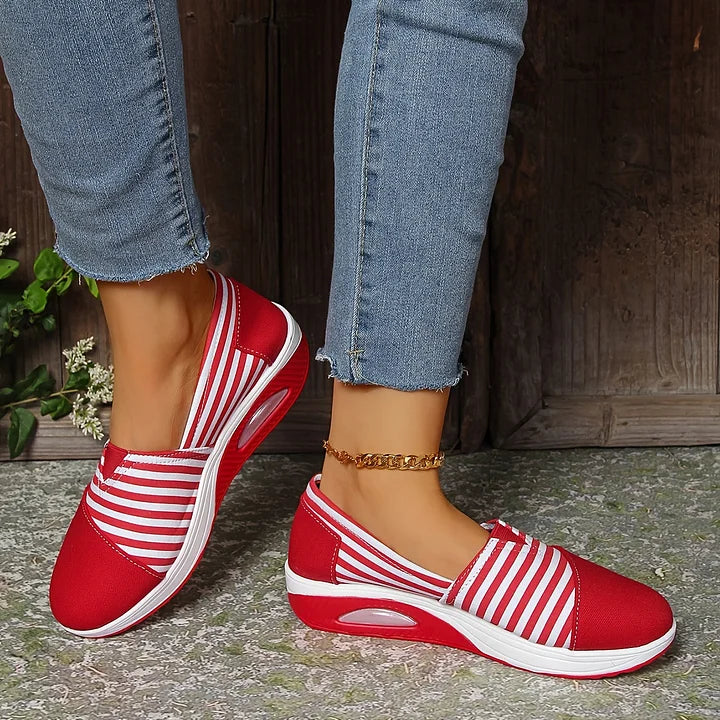 Tasha - Cómodas Zapatillas Ortopédicas Sin Cordones Rayas