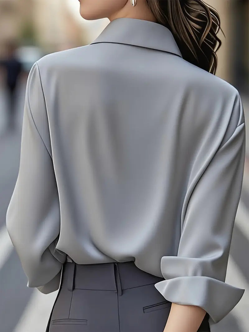 Amiliana - Camisa Elegante De Manga Larga Con Botones