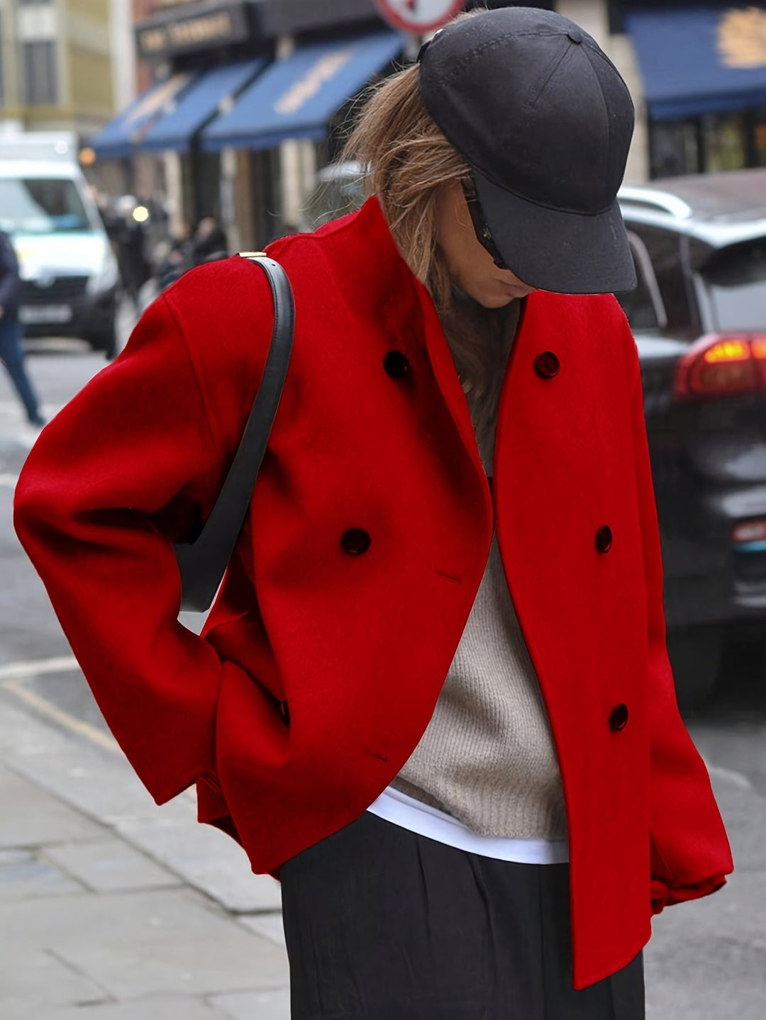 Deanne - Elegante Abrigo Beige De Doble Botonadura