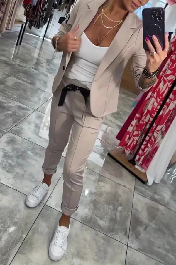 Jocelyne - Elegante Conjunto De Blázer Pantalones