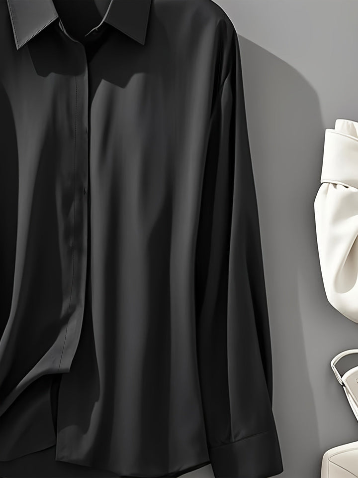 Elenochka - Elegante Camisa Abotonada De Manga Larga