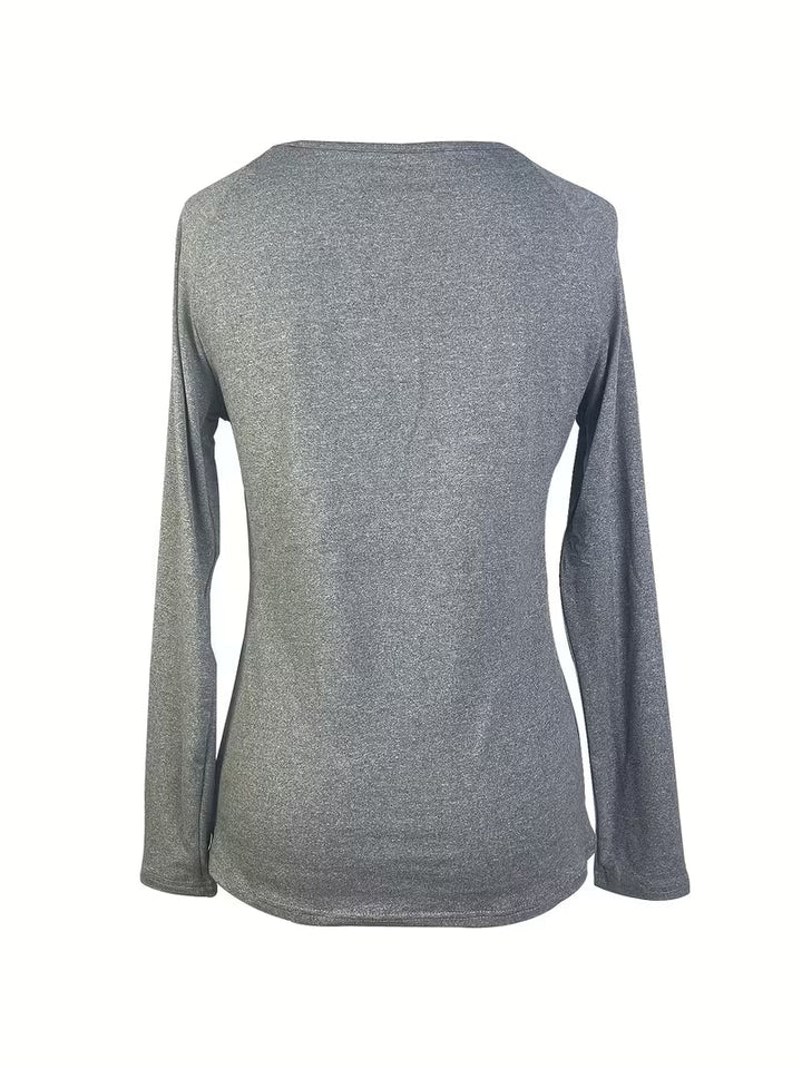 Mesha - Camiseta De Manga Larga Con Inserción De Malla Y Cuello en V