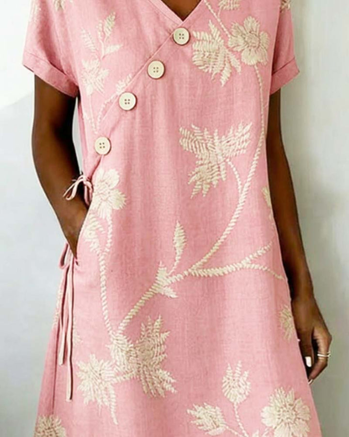Celmira - Minivestido Con Estampado De Botones en Diagonal
