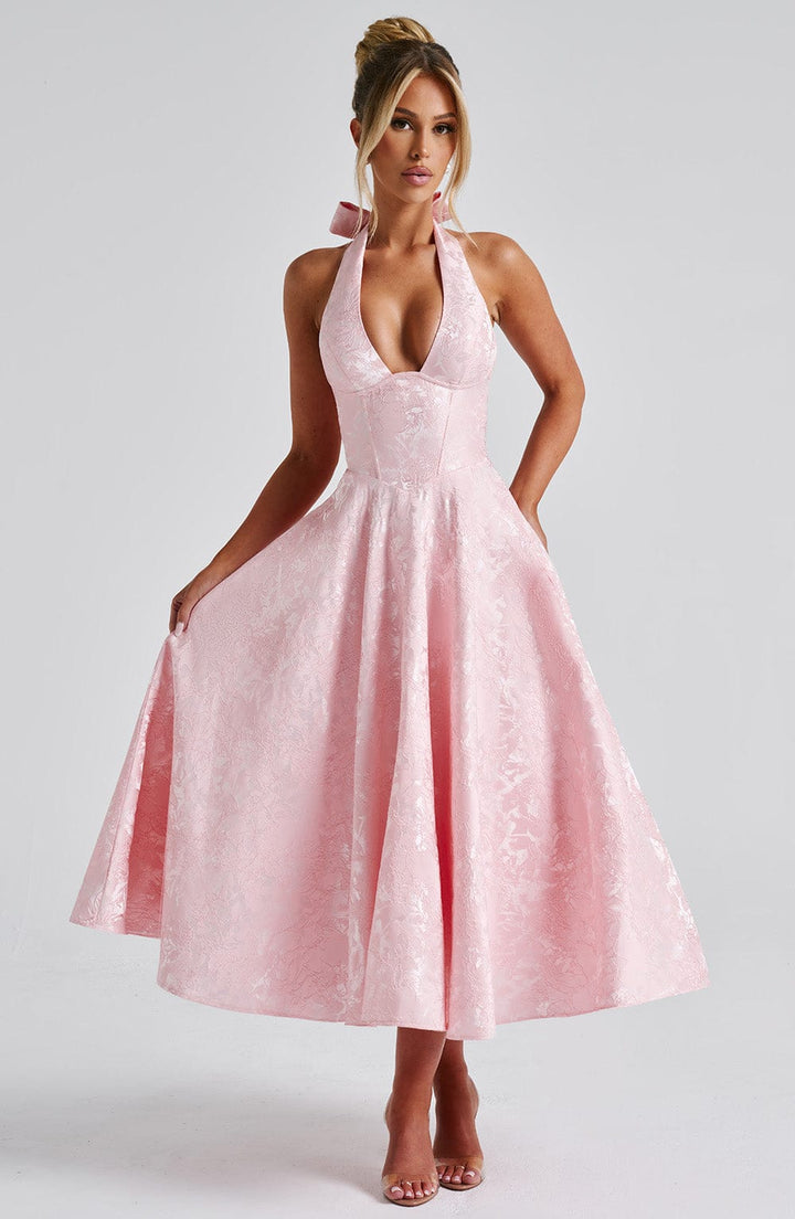 Myra - Vestido Midi Con Cuello Halter A La Moda