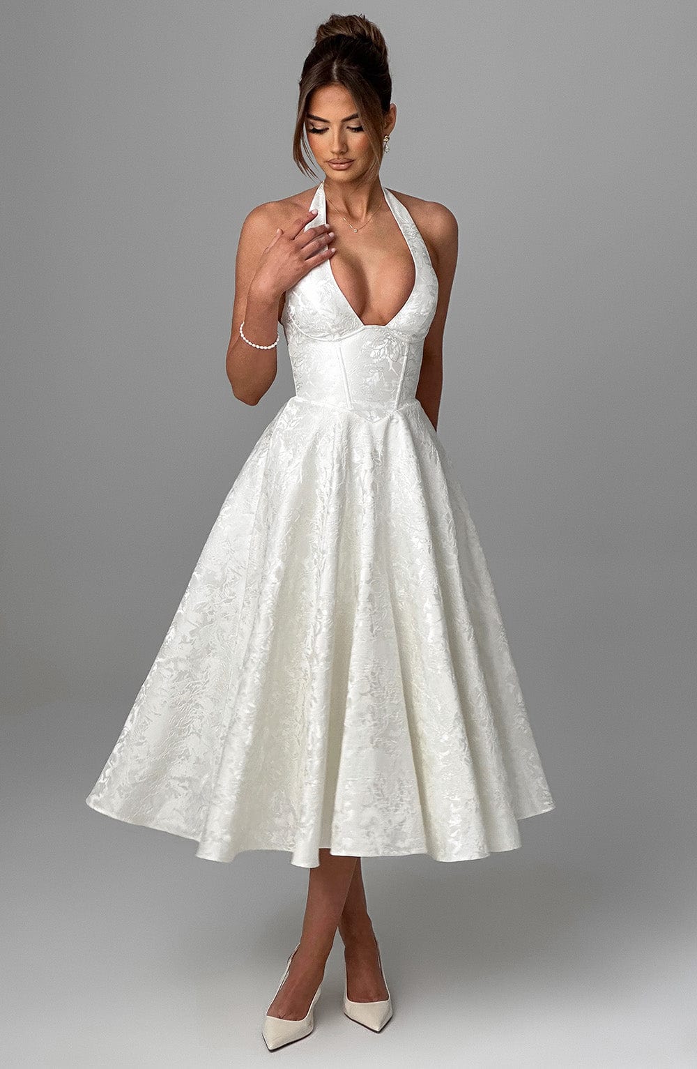 Myra - Vestido Midi Con Cuello Halter A La Moda