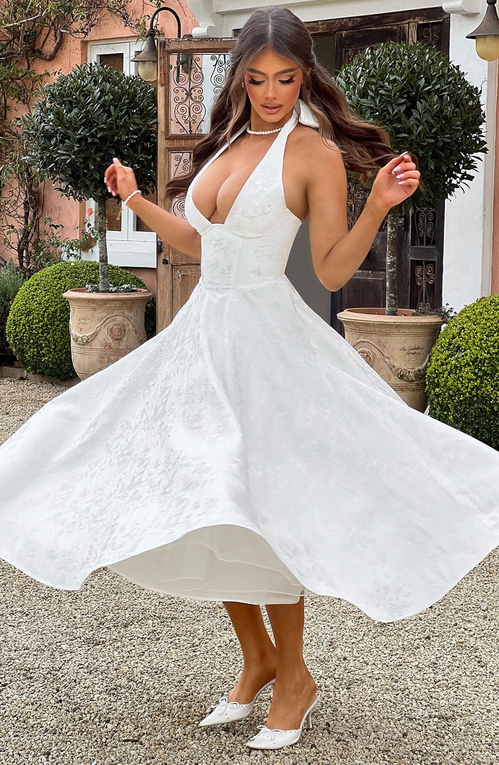 Myra - Vestido Midi Con Cuello Halter A La Moda