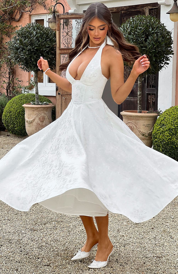 Myra - Vestido Midi Con Cuello Halter A La Moda