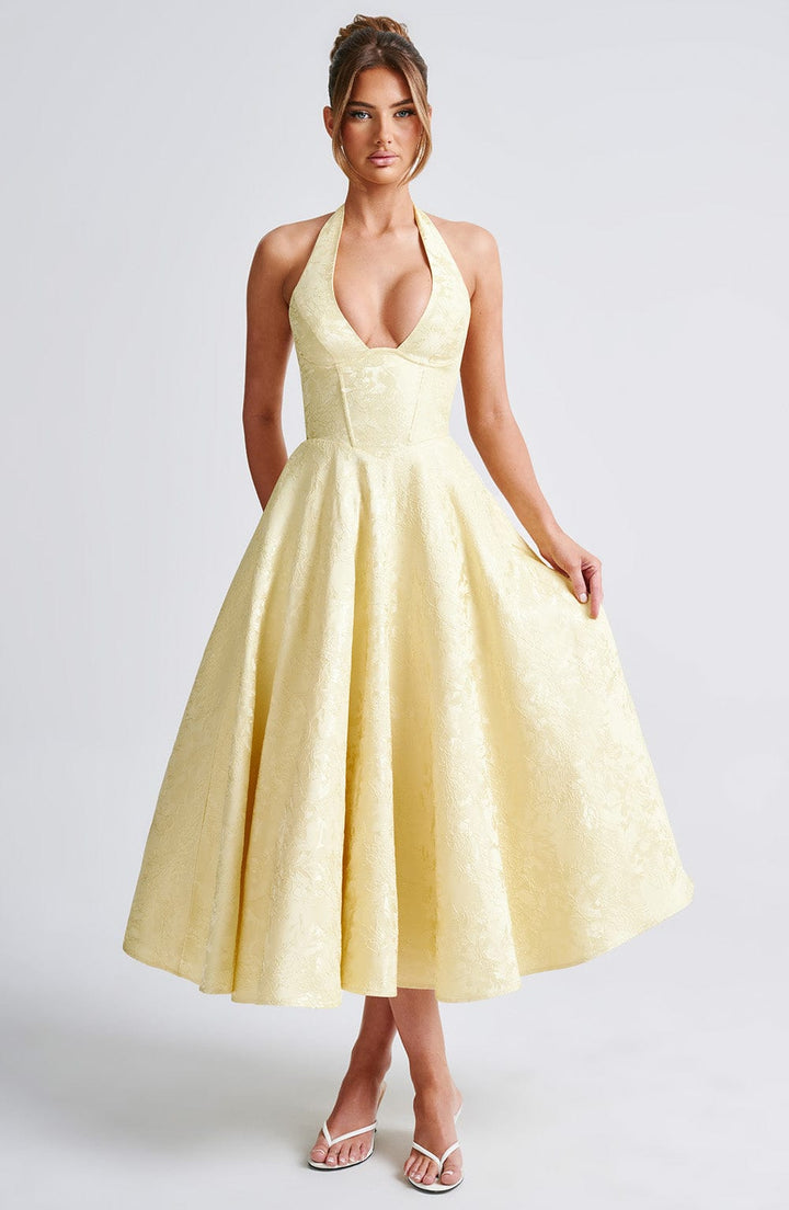Myra - Vestido Midi Con Cuello Halter A La Moda