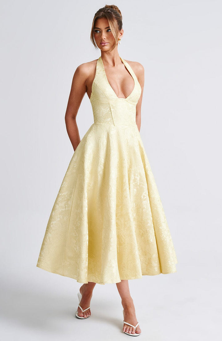 Myra - Vestido Midi Con Cuello Halter A La Moda