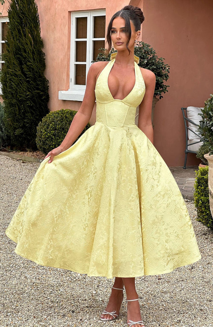 Myra - Vestido Midi Con Cuello Halter A La Moda