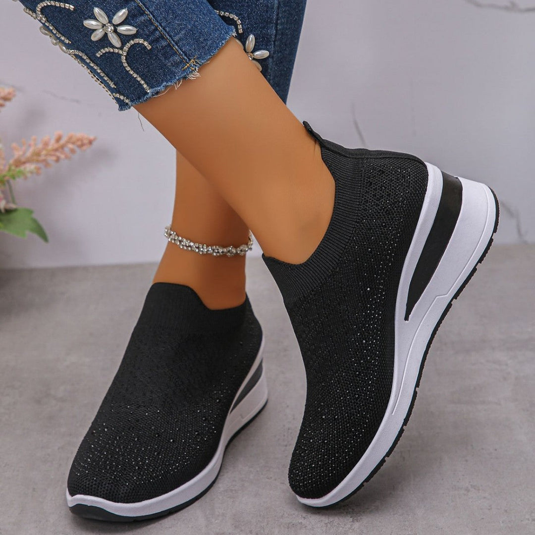 Loretha - Zapatillas Ortopédicas Con Cuña y Malla Cristalina