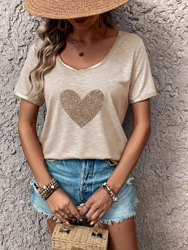 Lamprini - Elegante Camiseta De Manga Corta