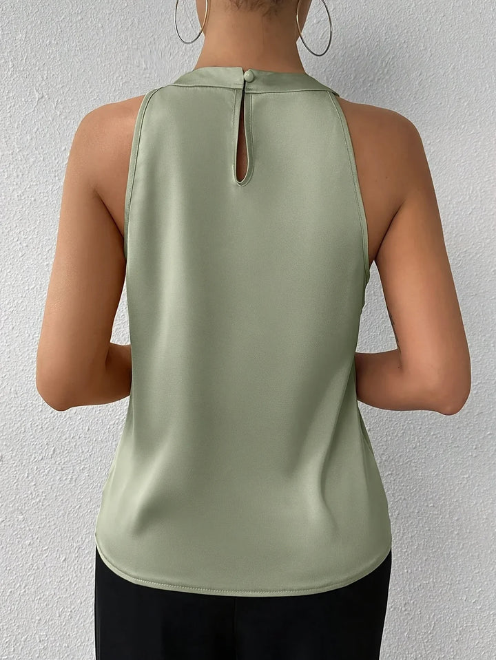 Cerys - Elegante Blusa Sin Mangas De Poliéster