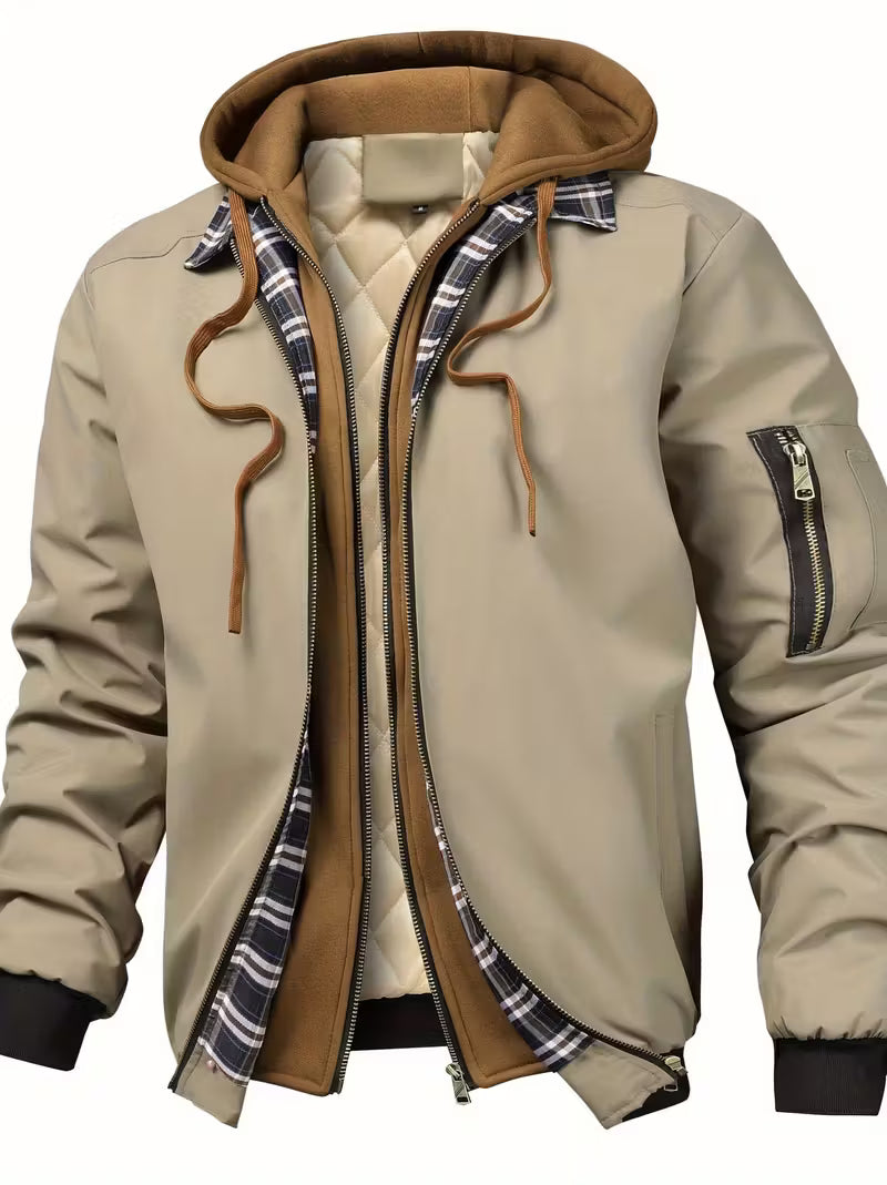 Sylvain - Chaqueta Con Capucha y Cremallera Estilo Fuerza Aérea