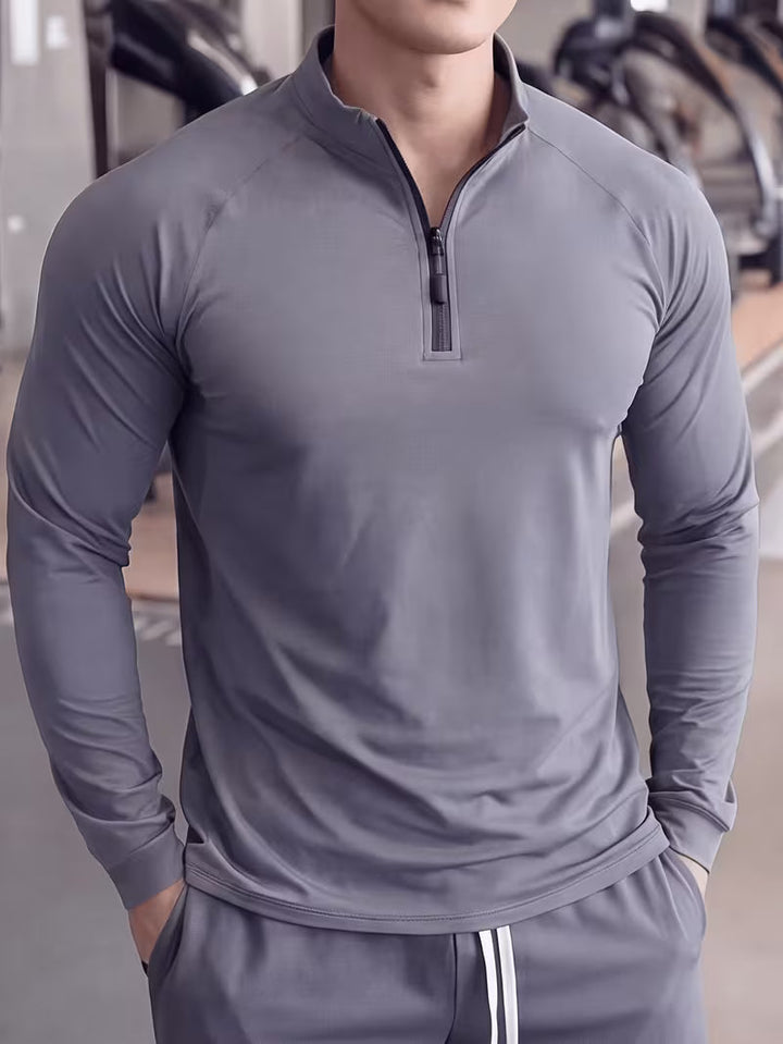 Zerdan - Sudadera De Manga Larga Con Media Cremallera