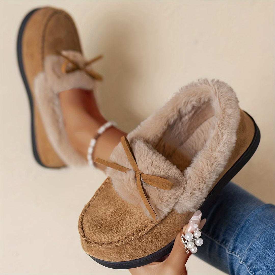 Suzia - Cómodas Zapatillas De Felpa Con Lazo
