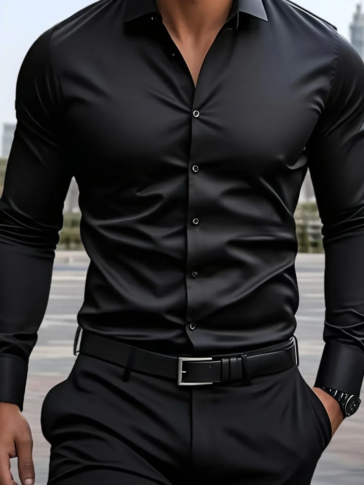Byron - Elegante Camisa De Manga Larga Con Btones