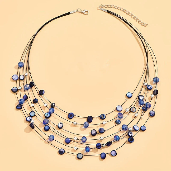 Mabelline - Collar Elegante de Estilo Bohemio con Varias Capas de Cuentas