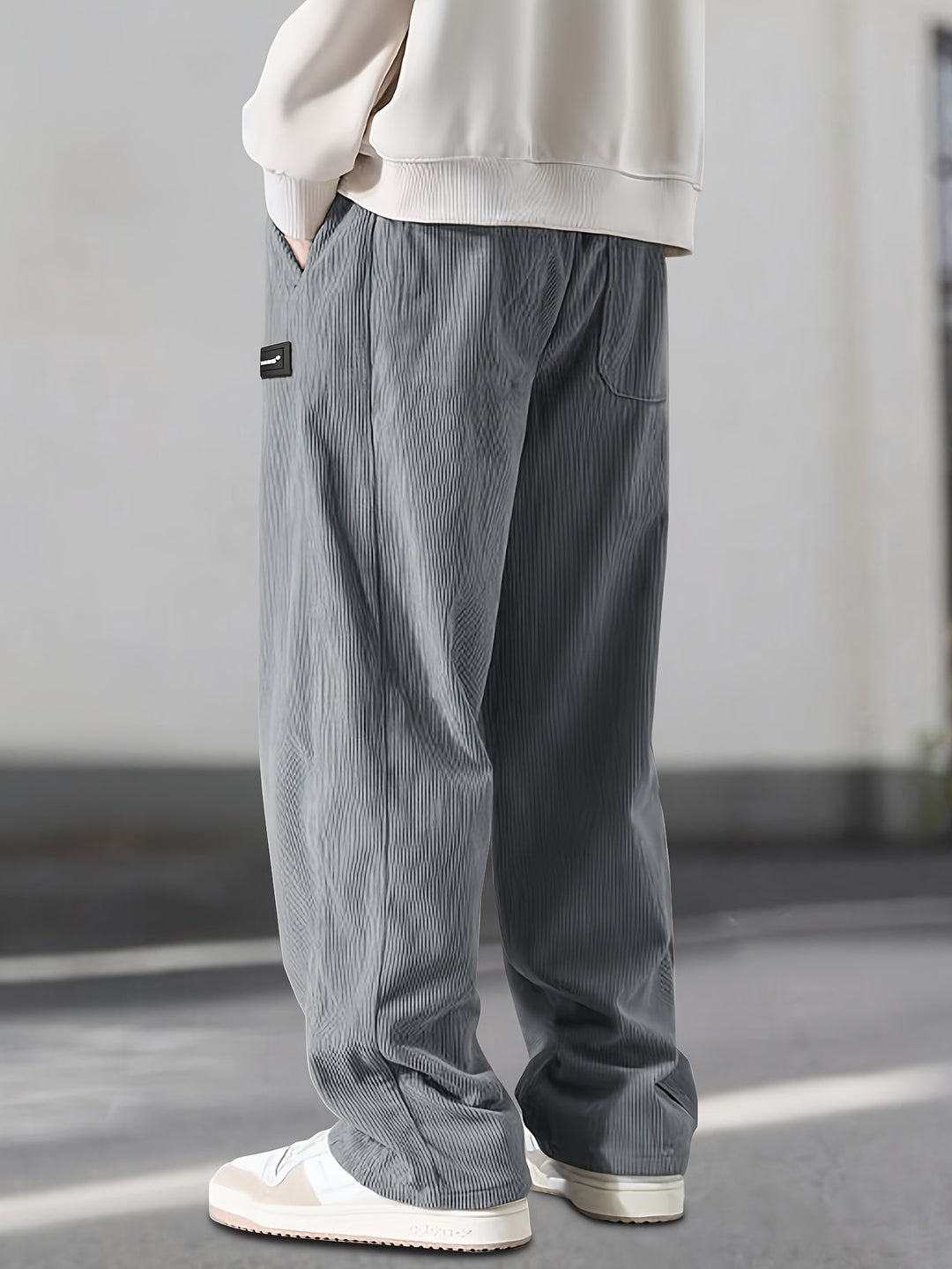 Asher - Pantalones Rectos Con Cintura Ajustable Con Cordón