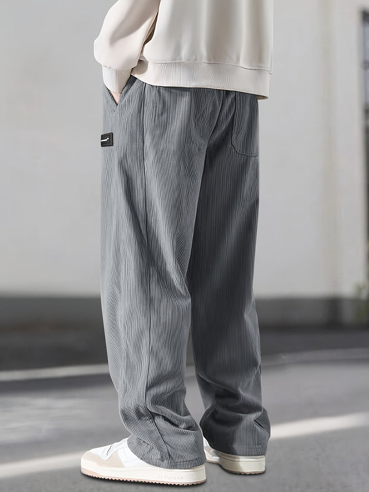 Asher - Pantalones Rectos Con Cintura Ajustable Con Cordón