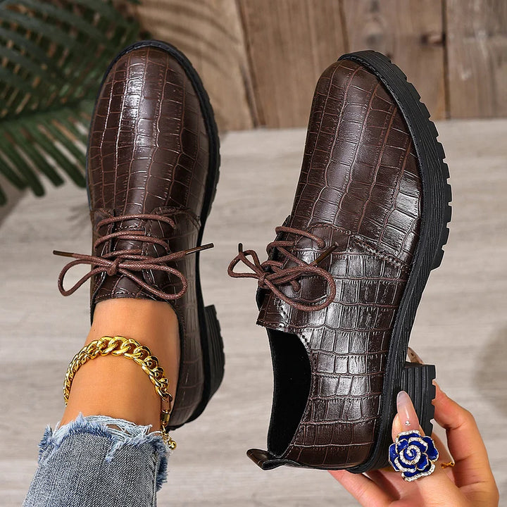 Niyra – Zapatos Derby Con Cordones y Suela Gruesa