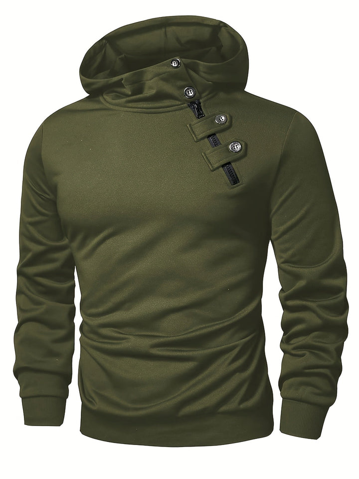 Klod - Sudadera Con Capucha y Botones De Manga Larga Informal