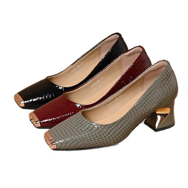 Merja - Zapatos De Salón Con Estampado De Piel De Serpiente Y Tacón Grueso