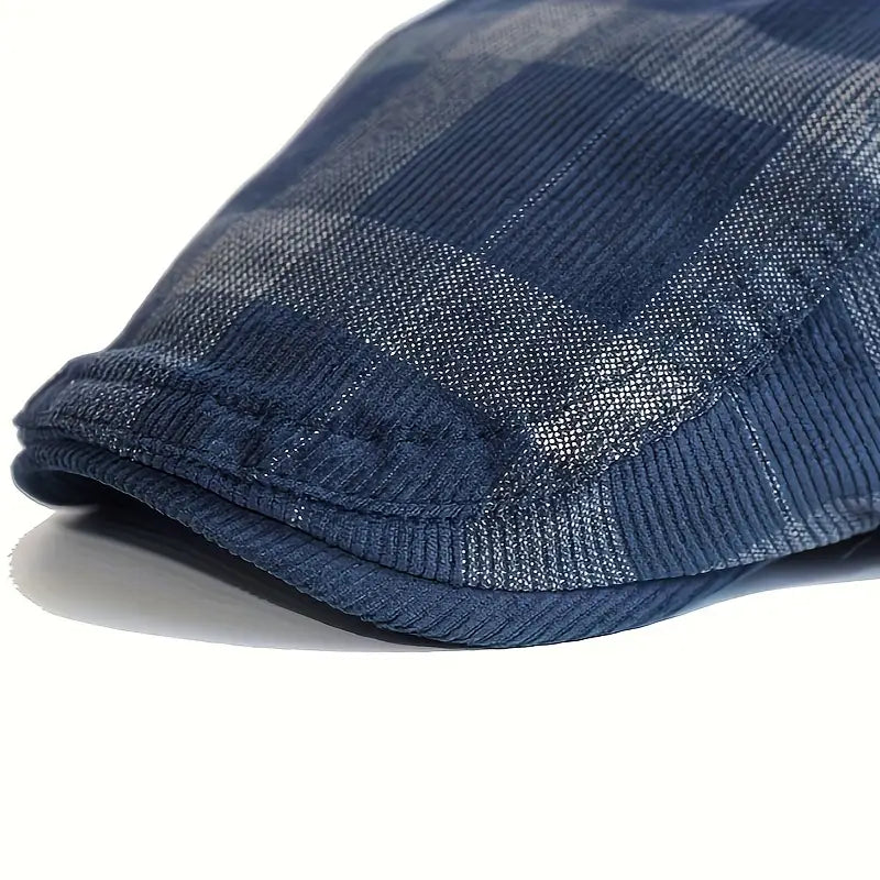 Enriko - Gorra Boina Vintage de Algodón a Cuadros