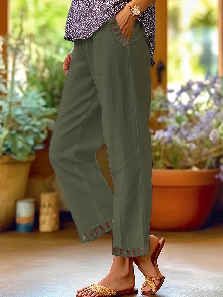 Tracey - Contraste Recortar Recortado Pantalones