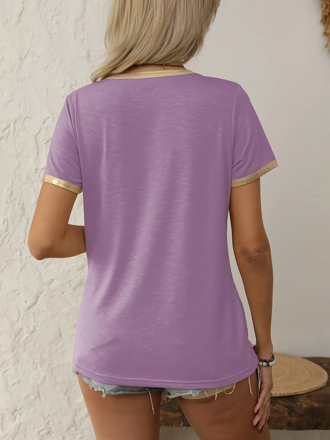 Krissy - Camiseta Informal Con Cuello Redondo