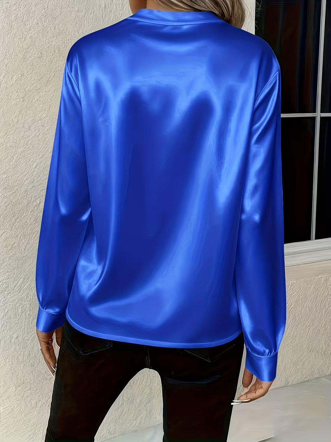 Ronika - Blusa De Manga Larga Con Cuello En V