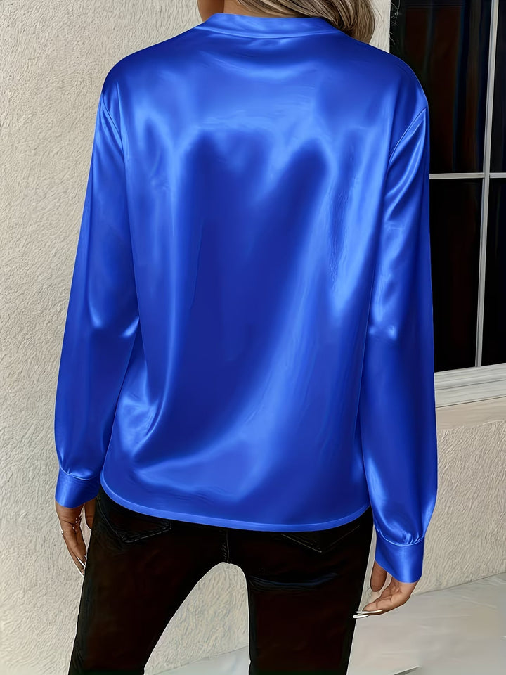 Ronika - Blusa De Manga Larga Con Cuello En V
