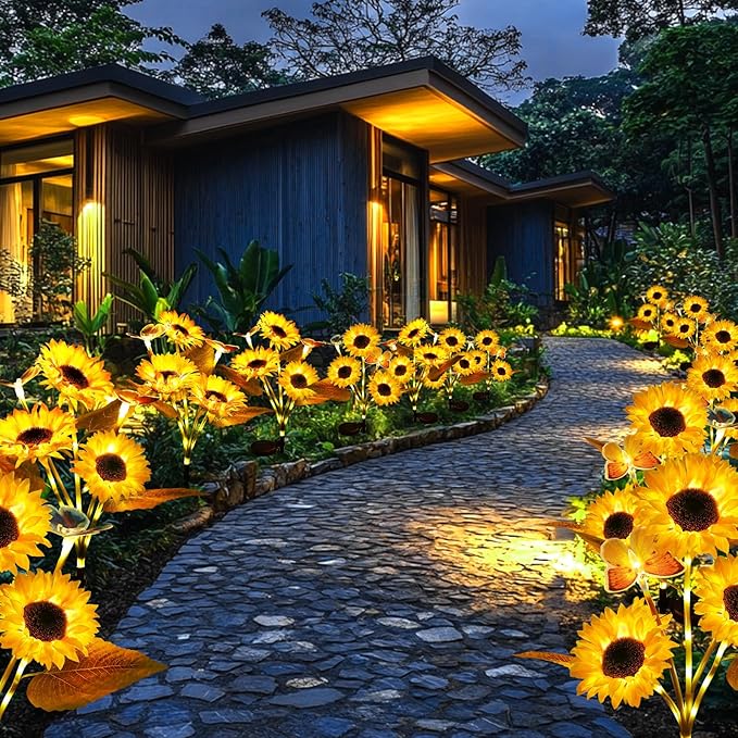 FloralGlow - Solar LED Girasol Jardín Luces