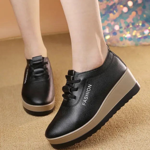 Saturnina - Zapatos De Cuero Con Suela Gruesa