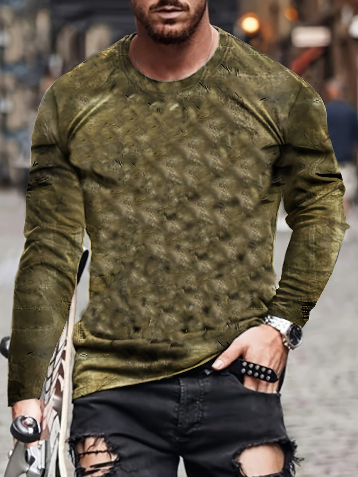 Calvin - Manga Larga Camiseta Con Patrón De Bloques