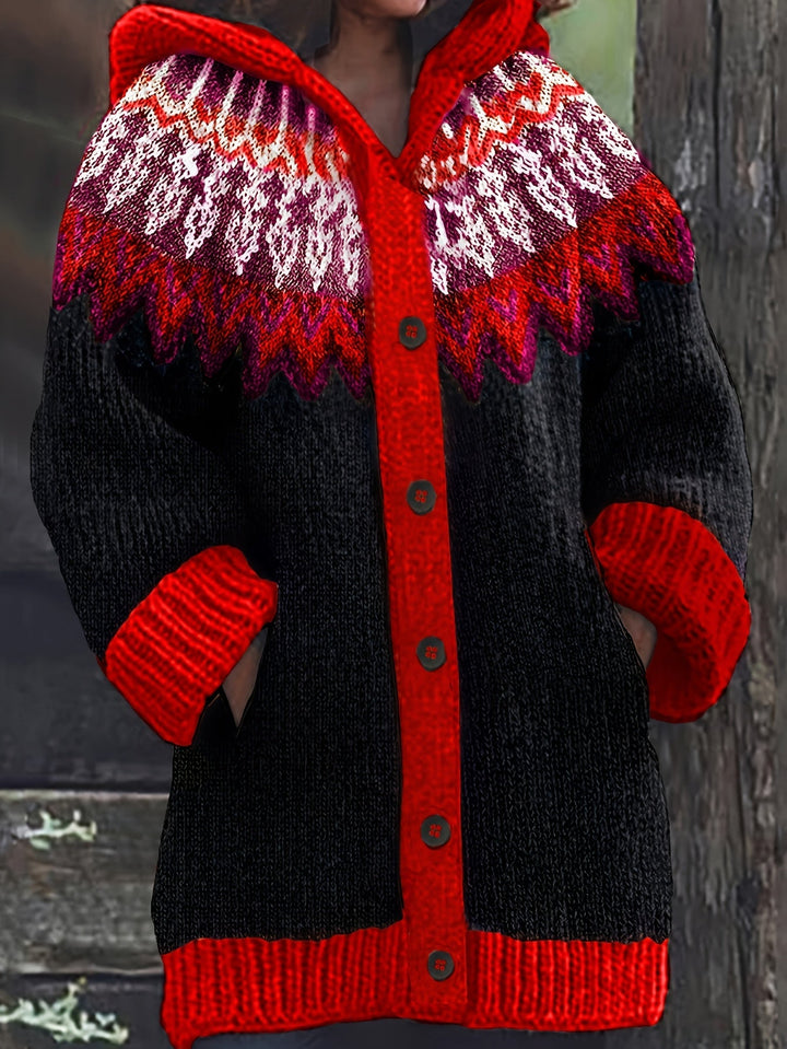 Gulnur - Elegante Jersey De Invierno De Manga Larga Con Capucha
