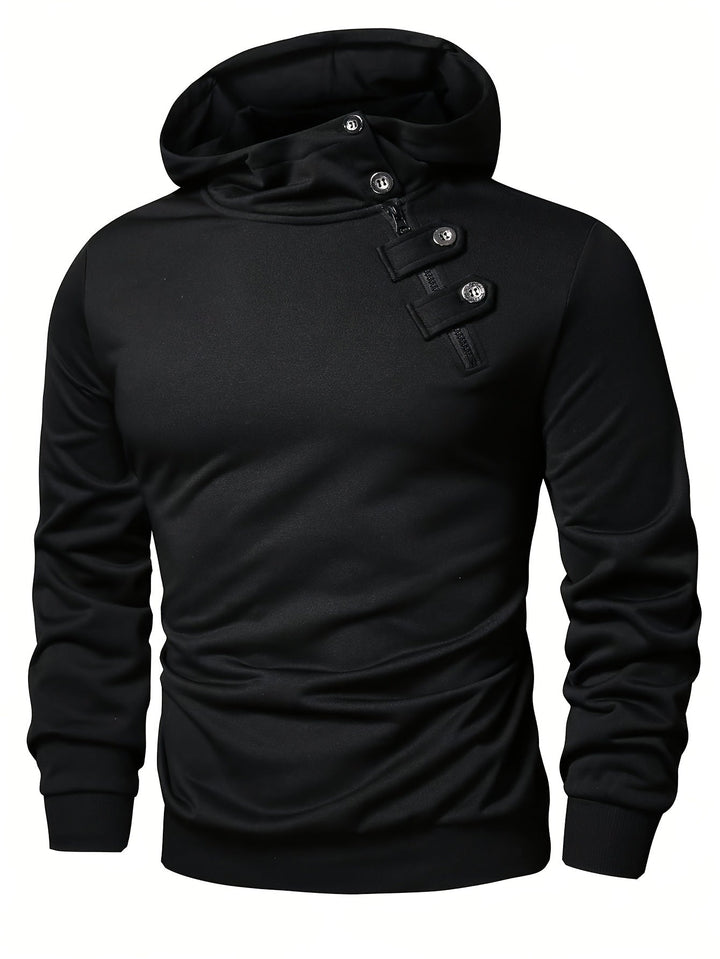 Klod - Sudadera Con Capucha y Botones De Manga Larga Informal