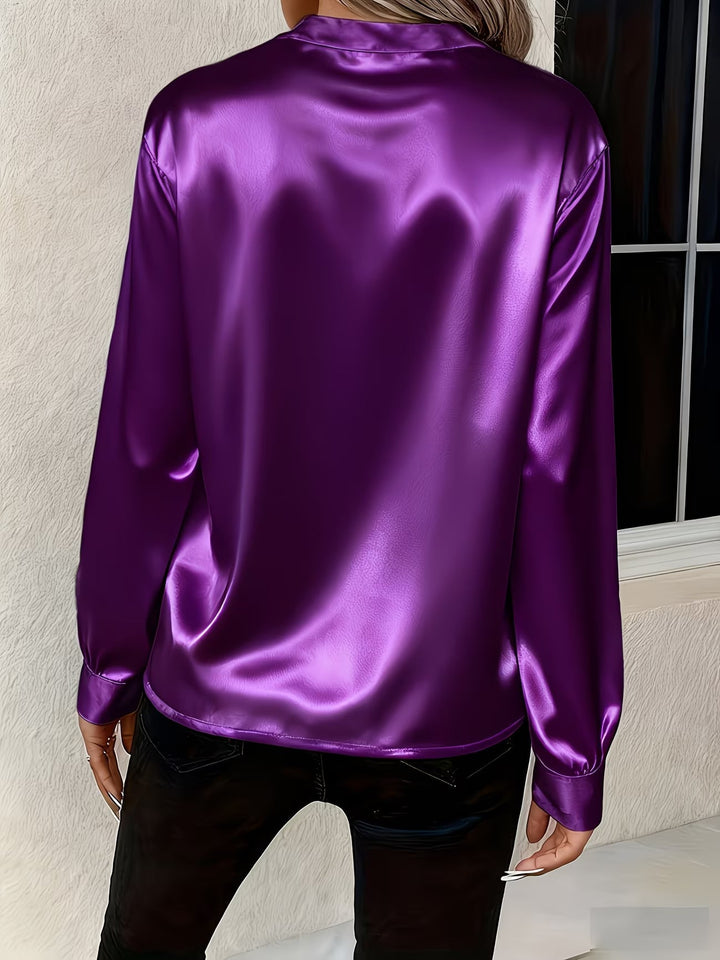 Ronika - Blusa De Manga Larga Con Cuello En V