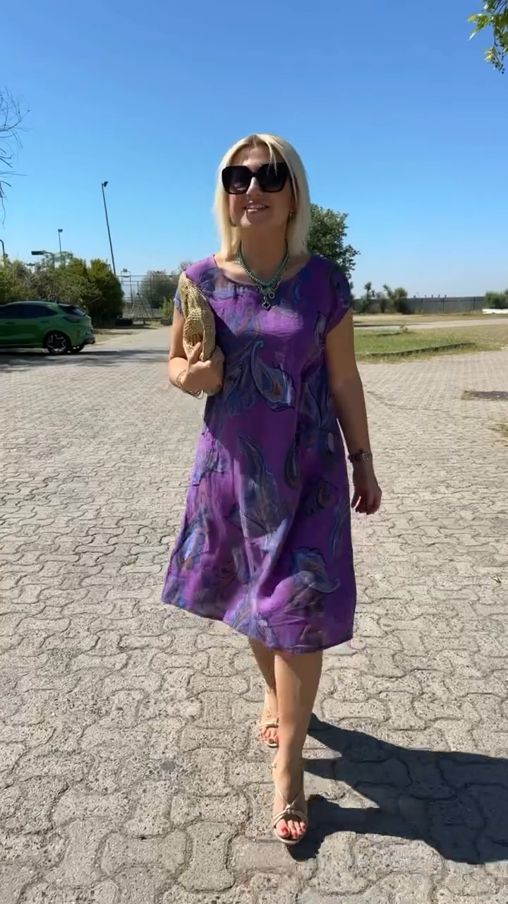 Hazal - Elegante Vestido de Algodón Con Estampado
