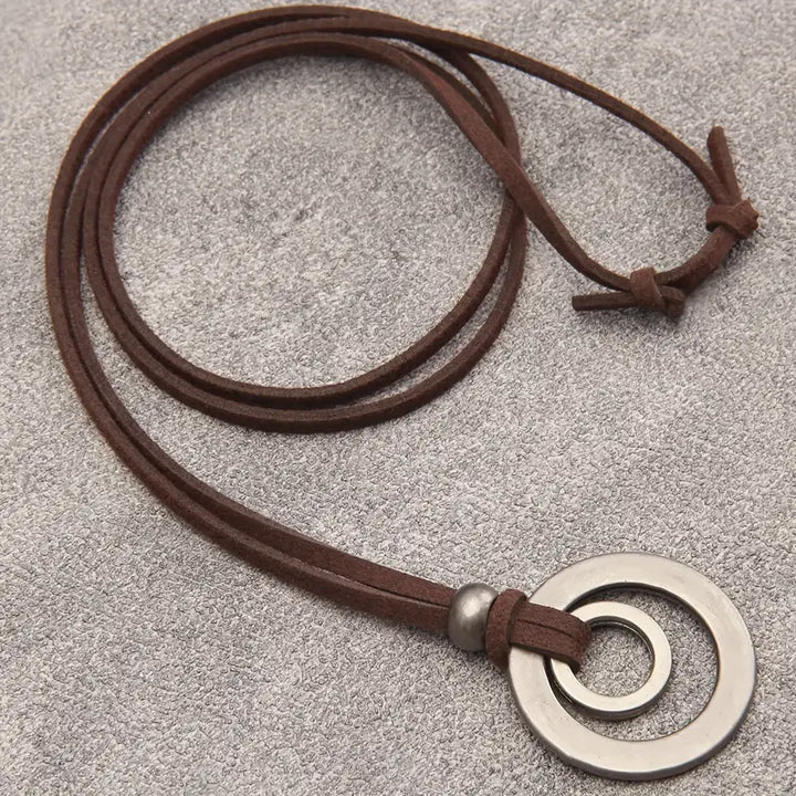 UnityRings - Collar Unisex Con Colgante De Doble Círculo