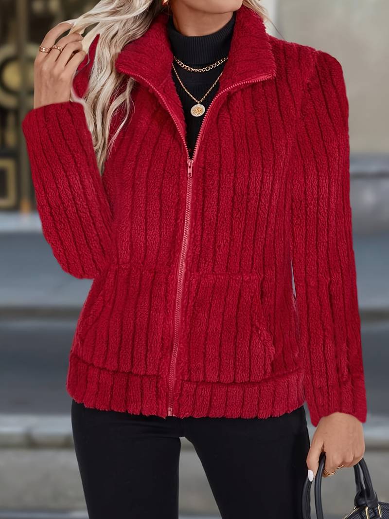 Zoharia - Elegante Chaqueta de Invierno de Manga Larga Con Bolsillo