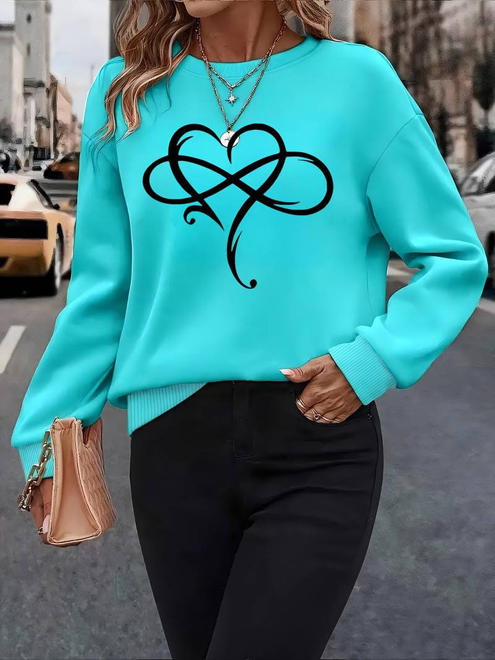 Ahuva - Elegante Sudadera de Manga Larga Con Diseño de Corazón