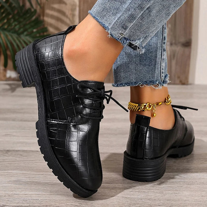 Niyra – Zapatos Derby Con Cordones y Suela Gruesa