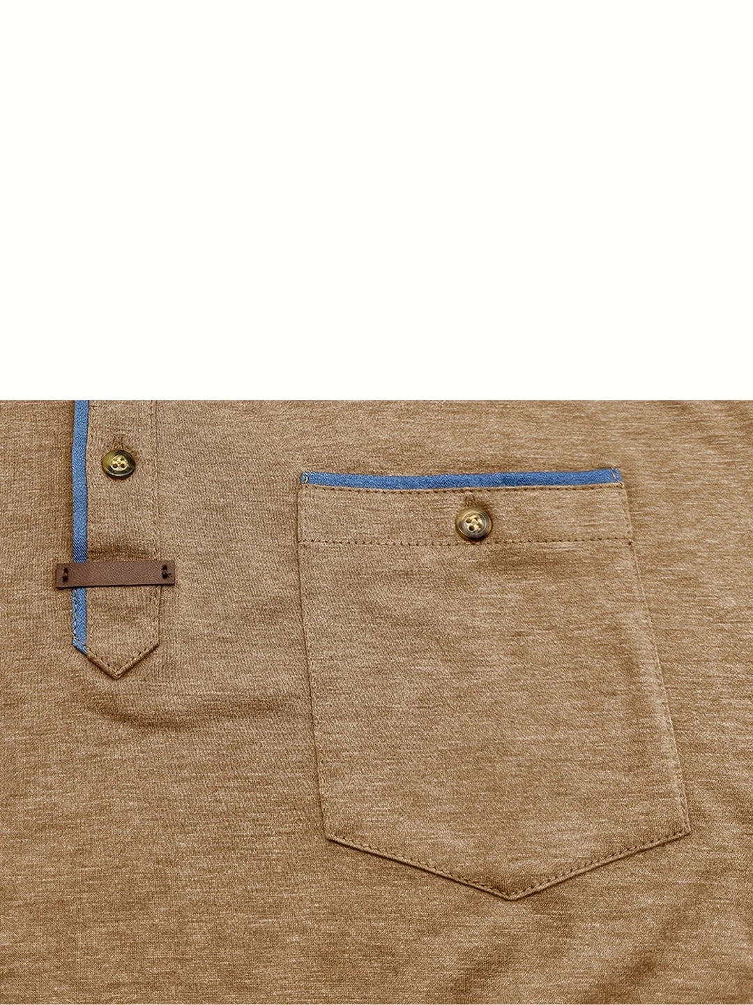 Saxon - Camiseta Elegante De Cuello Redondo Con Bolsillo