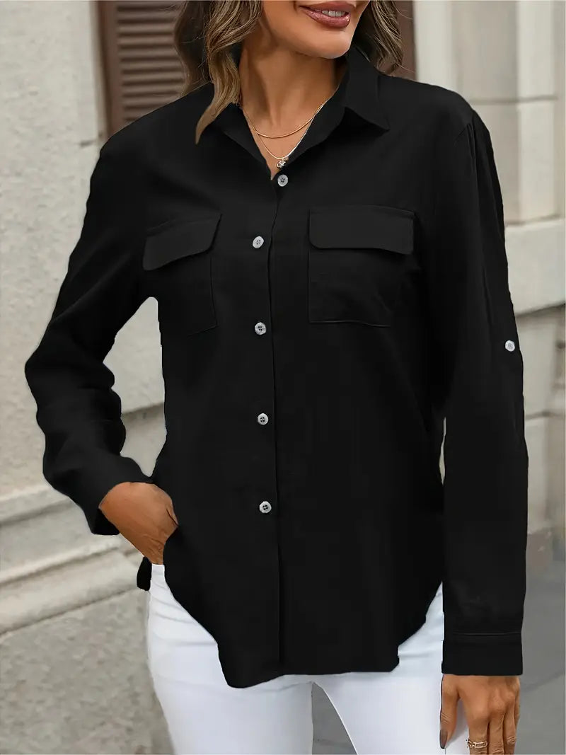 Athena - Camisa De Algodón Con Bolsillos Delanteros