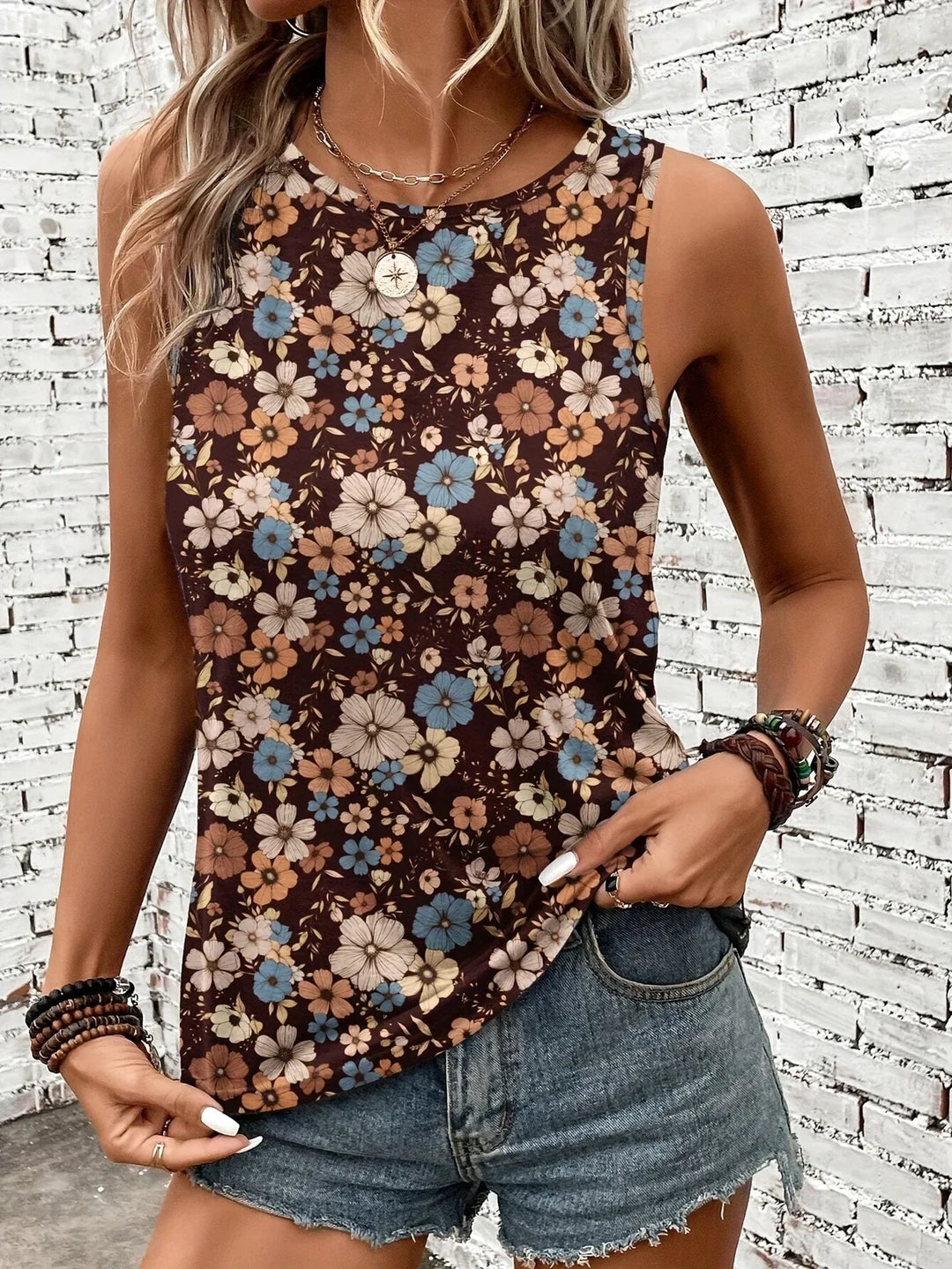 Lilou - Top Informal De Verano Con Estampado Floral