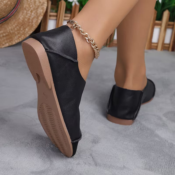 Bethan - Zapatos Planos Flexibles y Plegables Con Puntera Cuadrada