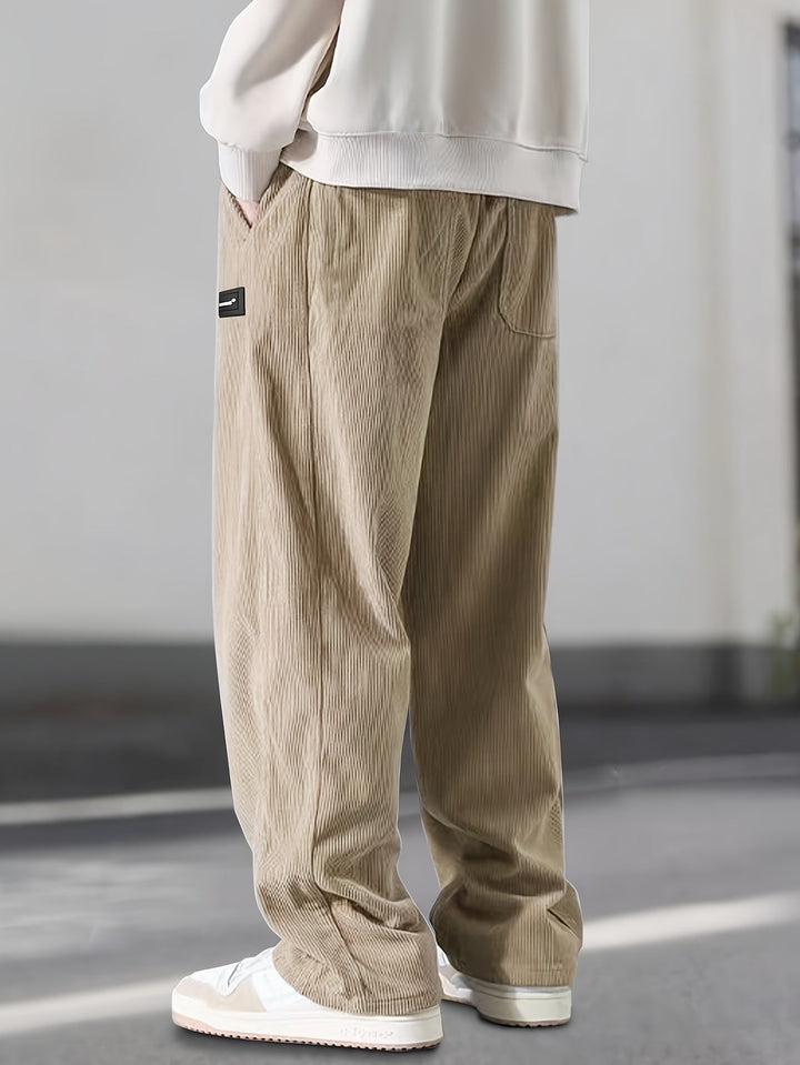 Asher - Pantalones Rectos Con Cintura Ajustable Con Cordón